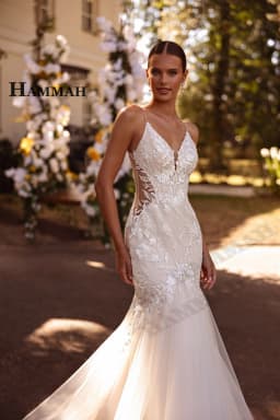 HAMMAH Exquisite Lace Appliques Wedding Dress Mermaid Sleeveless Chapel Train V-neck Backless Vestidos De Novia Customized