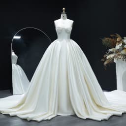 Sharon Said Elegant Sweetheart Off White Satin Wedding Dress for Women Luxury Long Train Corset Simple Bride Dress SW010