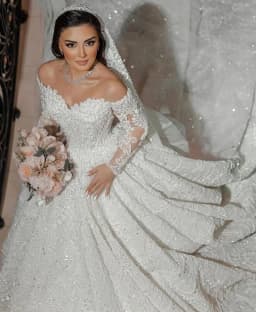Customized Luxurious Wedding Dress Organza With Embroidery Bead Princess Ballgown O-Neck Bride Dress Vestido De Novia