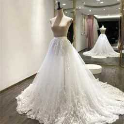 Tulle Luxury Lace Appliques Detachable Skirt Wedding Boho Removable Train For Dresses Bridal Overskirt