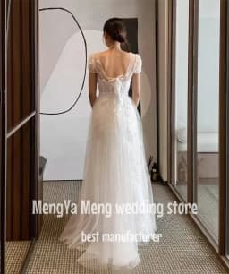 ZHUISHU 2025 Ivory Glitter Wedding Dresses Korean Sequined A-Line Bridal Gowns Photoshoot Long Wedding Party Dresses Customized