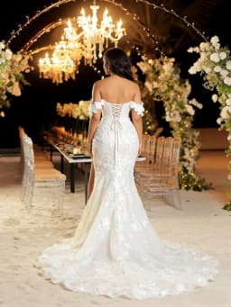 Customized 2026 White Elegant Mermaid Wedding Dress Shoulder Lace Stickers Decorative Strap Design Vestido De Novia