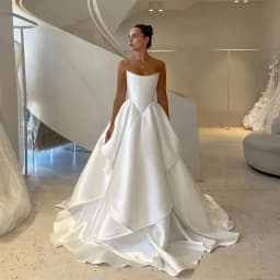 Eightree Women A-Line Wedding Dresses White Strapless Floor Length Bridal Dress Princess Evening Wedding Prom Gowns Customized