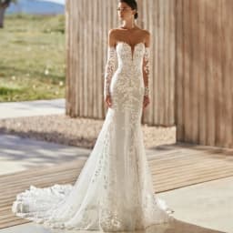 Customized Luxury Lace Mermaid Wedding Dresses Elegant Bridal Gowns Lace Appliques Off The Shoulder Backless Robes Vestidos De