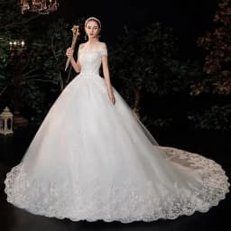 New Wedding Dress Long Sleeve Satin Lace Belt Sweep Train Ball Gown Princess Elegant Wedding Party Dress Customization