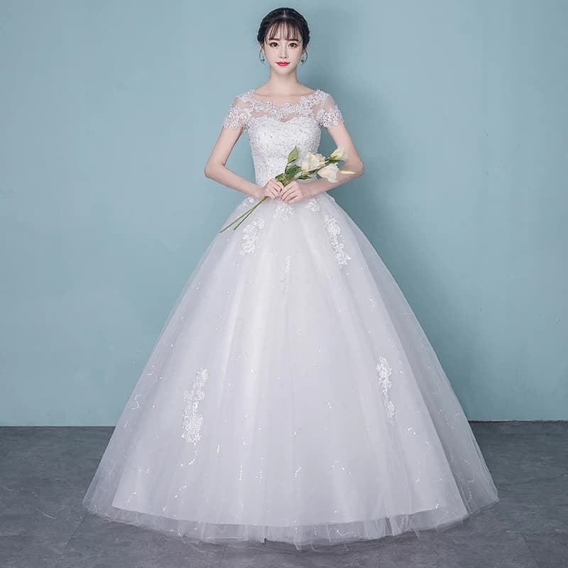 Wedding Dress Customized New Bride Ball Gowns Plus Size Lace Up Wedding Dresses Embroidery Dresses Vestidos De Novia