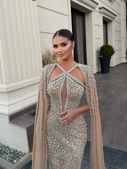 Luxurious Bespoke Straight Formal Prom Gowns Hollow Rhinestone Beaded Crystal Evening Dress for Special Occasion Customized