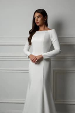 Classic Elegant Bridal Dress Modest Long Sleeve Mermaid Brides Gown Backless Button Mermaid Muslim Wedding Dresses Customized