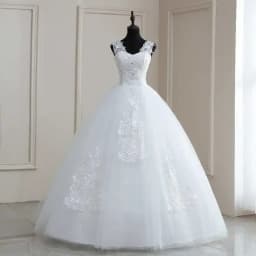 Y&M Novias V Neck Sweet Plus Size Vestido De Noiva 2025 Wedding Dress Long Train or Floor Length Appliqes Bridal Tulle Mariage