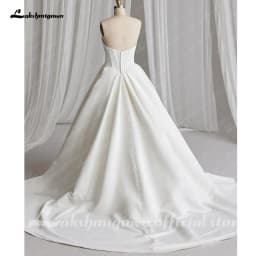 Lakshmigown Off The Shoulder Crepe Satin A-Line Bridal Gowns For Formal Party Floor Length Wedding Dress Vestidos Customized