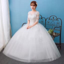 2026 Luxury Lace V Neck Ball Gown Wedding Dresses Short Sleeve Princess Illusion Applique Bridal Gowns Casamento Customized