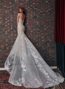 HERBURN Sparkly Tulle Wedding Dresses for Women Appliques Sweetheart Court Train Mermaid Robe De Mariee for Brides Drop Shipping