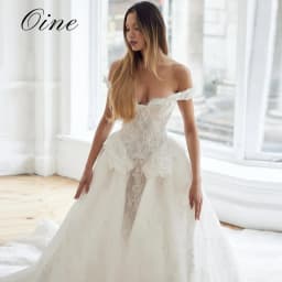 Oine Luxury Wedding Dress 2026 Lace Corset Vestidos De Novia Sleeveless A-Line Off Shoulder Dresses For Bridal Gowns Customized
