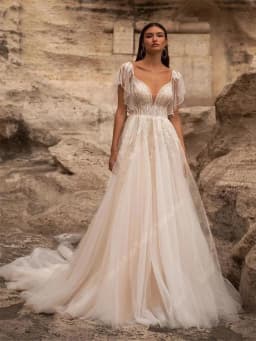 Tulle Short Sleeves Wedding Dresses Sweetheart Collar Bridal Gowns Elegant A-Line Mopping Length Vestidos De Novias Customized