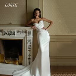LORIE Luxury Mermaid Wedding Dress Sleeveless Bridal Dresses Shining Strapless Corset Wedding Gown Customized 2026