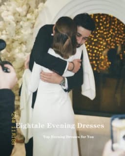 Eightale Strethy Satin Wedding Dress Beaded Pearls O-Neck Customized White Ivory Long Sleeves Arabic Bridal Gown Robe De Mariée