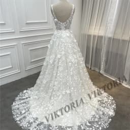 VIKTORIA Modern Wedding Dresses For Woman 2025 Bridal V-neck Sleeveless A-LINE 3D Flower Appliques Vestidos De Novia Customized