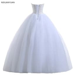 Hot Sale Wedding Dress Beading Vestido De Noiva Lace-up Back Robe De Mariage White Bridal Gowns Customized
