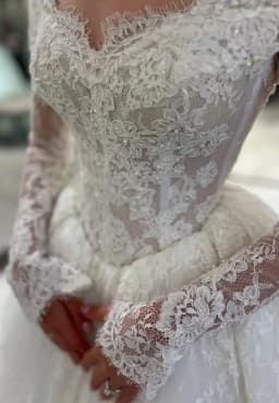 Lace Wedding Dress Vestido De Novia Manga Larga Elegante Ball Gown Vintage Minimalista Alta Costura Boda Civil Customized