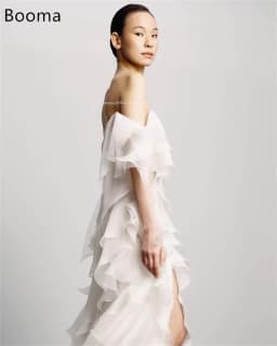 Booma Mermaid One Shoulder Simple Organza Wedding Dresses Sleeveless Pleat Brides Gown Custom Made 2025