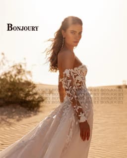 BONJOURY Classic Off the Shoulder Wedding Dresses for Bride Lace Appliques Sweetheart Pleat A-line Abito Da Sposa Customized