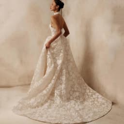 Lace Customized Halter Wedding Dresses A Line Halter Bridal Ball Gowns Luxury Back Lace Up Bride Robes Vestido De Novia