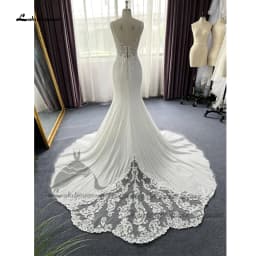 Lakshmigown Civil Lace Boho Mermaid Wedding Dresses 2026 V Neck Sexy Bridal Gowns Chiffon Beading Spaghetti Straps Customized