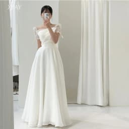 XPAY Lovely Short Sleeves Korean Wedding Dresses A Line Floor-Length Silk Organza Customized Evening Party Dress Prom Gown