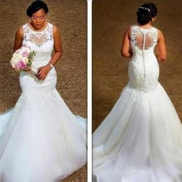Customized 2025 Vintage Africa Design lace Applique Plus Size vestidos de novia Mermaid Wedding Dress Backless Bridal Gowns