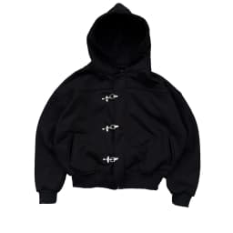 Fashionable American retro y2k design sense high street personality button solid color hoodie long sleeve pullover hoodie jacket