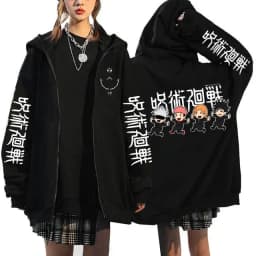 Jujutsu Kaisen Zip Up Hoodies Gojo Satoru Gothic Zippper Jackets Japanese Anime Y2k Sweatshirts Yuji Itadori Harajuku Streetwear