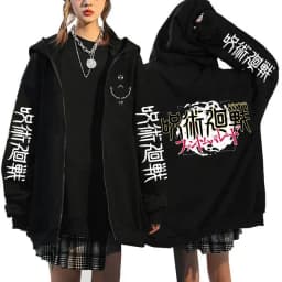 Jujutsu Kaisen Zip Up Hoodies Gojo Satoru Gothic Zippper Jackets Japanese Anime Y2k Sweatshirts Yuji Itadori Harajuku Streetwear