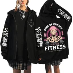 Jujutsu Kaisen Zip Up Hoodies Gojo Satoru Gothic Zippper Jackets Japanese Anime Y2k Sweatshirts Yuji Itadori Harajuku Streetwear