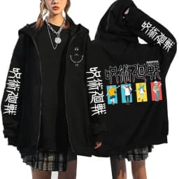 Jujutsu Kaisen Zip Up Hoodies Gojo Satoru Gothic Zippper Jackets Japanese Anime Y2k Sweatshirts Yuji Itadori Harajuku Streetwear