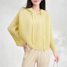 LANMREM Fashion Elastic Pleated Hoodie Tops Women 2025 Autumn New Casual Loose Batwing Sleeve Pullover Short Sweatshirt 2DB3974