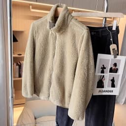 Autumn Winter Women's Long Velvet Fleece Jacket Stand Collar Warm Sleeve Zipper Cardigan Polyester Fiber Standard Fit Ladies ...