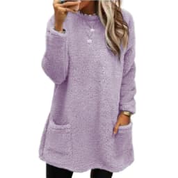 2025 Autumn Winter Women Warm Coat Streetwear Fleece Pocket Thinken Sweatershirt Autumn Female Casual Loose Outfits Casual Tops
