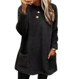 2025 Autumn Winter Women Warm Coat Streetwear Fleece Pocket Thinken Sweatershirt Autumn Female Casual Loose Outfits Casual Tops