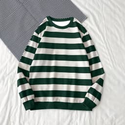 Women's Long-Sleeve Striped Sweatshirt Casual Crewneck Oversized Pullover Harajuku Loose Fit Stripe Fall Street Sweatshirt Top