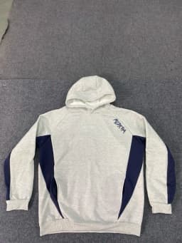 Blue striped simple hoodie, high street casual loose fit men's and women's sportswear set, two-piece set, cotton skin friendly