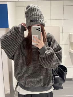 Women Vintage Striped Sweatshirts Autumn Winter Preppy Loose Casual O Neck Pullovers Retro Streetwear Long Sleeve Baggy Tops New