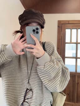 Women Vintage Striped Sweatshirts Autumn Winter Preppy Loose Casual O Neck Pullovers Retro Streetwear Long Sleeve Baggy Tops New