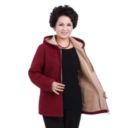 Autumn Women Fleece Jacket 2026 New Grandma Velvet Hooded Sweatshirt Cotton Warm Winter Jacket Coat Female Tops Basic Coats 5XL