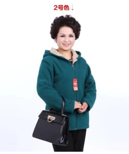 Autumn Women Fleece Jacket 2026 New Grandma Velvet Hooded Sweatshirt Cotton Warm Winter Jacket Coat Female Tops Basic Coats 5XL