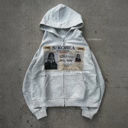 Harajuku Korean Style Graphic Print Hoodies Women Gothic Casual Oversized Hoodie Zip Sweatshirts Streetwear Y2k Women Clothing