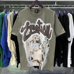 MIXED EMOTION Rhinestone Short Sleeve Men Women Tshirt Streetwear Cotton Loose Round Neck Top Tees Oversized Tee Top Trendy