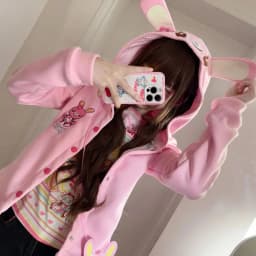 Harajuku Sweet Long Sleeve Hoodie Women Casual Cartoon Print Japan Style Kawaii Hooded Sweatershirt Bodycone All Season