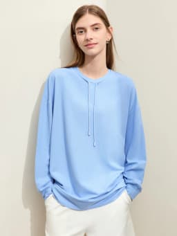 AMII Minimalist Sporty Hoodies for Women 2024 Autumn New Loose Cozy Bottom Shirt Trendy Crewneck Draw String Pullovers 12421006