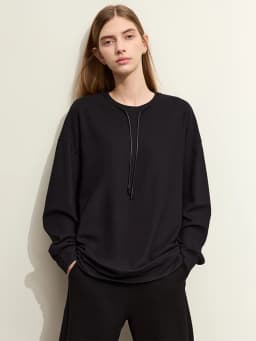 AMII Minimalist Sporty Hoodies for Women 2024 Autumn New Loose Cozy Bottom Shirt Trendy Crewneck Draw String Pullovers 12421006