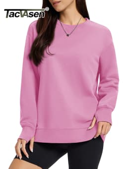 TACVASEN Women's Oversized Sweatshirts Winter Fleece Crewneck Pullover Warm Casual Long Sleeve Tops Streetwear with Thumb Hole